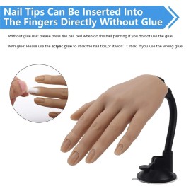 Silicone Practice Hand for Acrylic Nails with Bracket,Realistic Nail Practice Hand Stand, Flexible Bendable Nail Training Mannequin Hand for Nails Practice Nail Art Tools (Left Hand) Silicone Practice Hand for Acrylic Nails with Bracket,Realistic Nail Practice Hand Stand, Flexible Bendable Nail Training Mannequin Hand for Nails Practice Nail Art Tools (Left Hand)