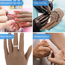 Silicone Practice Hand for Acrylic Nails with Bracket,Realistic Nail Practice Hand Stand, Flexible Bendable Nail Training Mannequin Hand for Nails Practice Nail Art Tools (Left Hand) Silicone Practice Hand for Acrylic Nails with Bracket,Realistic Nail Practice Hand Stand, Flexible Bendable Nail Training Mannequin Hand for Nails Practice Nail Art Tools (Left Hand)