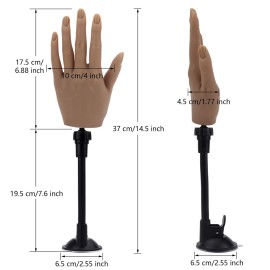 Silicone Practice Hand for Acrylic Nails with Bracket,Realistic Nail Practice Hand Stand, Flexible Bendable Nail Training Mannequin Hand for Nails Practice Nail Art Tools (Left Hand) Silicone Practice Hand for Acrylic Nails with Bracket,Realistic Nail Practice Hand Stand, Flexible Bendable Nail Training Mannequin Hand for Nails Practice Nail Art Tools (Left Hand)