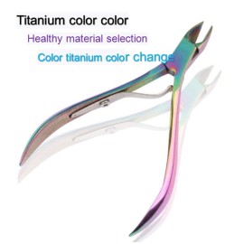 AKOAK 3 Pcs Durable Stainless Steel Dead Skin Clipper Multi-Function Sanding/Blackening/Colored Titanium Nail Clipper Removing Cuticles Manicure Care Tool Accessories