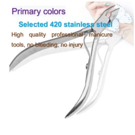 AKOAK 3 Pcs Durable Stainless Steel Dead Skin Clipper Multi-Function Sanding/Blackening/Colored Titanium Nail Clipper Removing Cuticles Manicure Care Tool Accessories