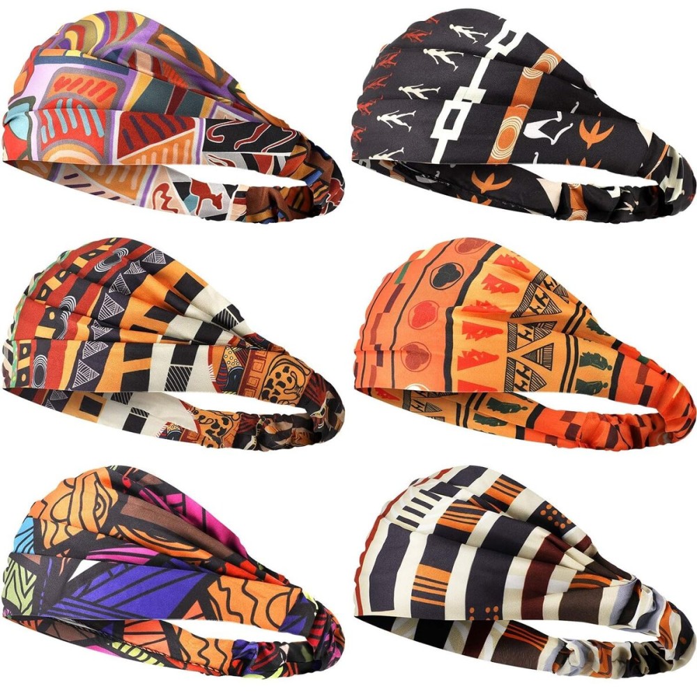 Syhood 6 Piece African Headbands Hair Accessories for Women Wide Stretchy African Print Elastic Hair Bands Vintage Yoga Headpiece Boho Sports Wrap(Novelty Style) Syhood 6 Piece African Headbands Hair Accessories for Women Wide Stretchy African Print Elastic Hair Bands Vintage Yoga Headpiece Boho Sports Wrap(Novelty Style)