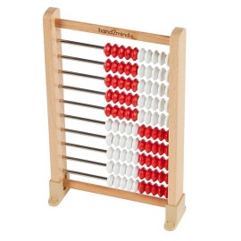 hand2mind Mini 100-Bead Wooden Rekenrek Abacus, Abacus for Kids Math, Wooden Counting Math Manipulatives, Bead Counters for Kids Math, Learn Counting and Numbers, Homeschool Supplies (Set of 1)