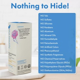 Blue Beautifly Pure Rose Hyaluronic Acid Serum for Face - True Anti-Aging Elixir with 2% HA-Hi & Lo Molecular Weight - Microneedling Serum to Restore Elasticity & Promote Collagen Production - 1 fl oz