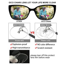 OCCI CHIARI Reading Glasses Women 1.0 Square Reader(1.0 1.5 2.0 2.5 3.0 3.5 4.0 5.0 6.0)