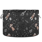 visesunny Collapsible Large Capacity Basket Spaceship Star Clothes Toy Storage Hamper with Durable Cotton Handles Home Organizer Solution for Bathroom, Bedroom, Nursery, Laundry,Closet