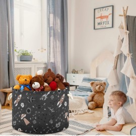 visesunny Collapsible Large Capacity Basket Spaceship Star Clothes Toy Storage Hamper with Durable Cotton Handles Home Organizer Solution for Bathroom, Bedroom, Nursery, Laundry,Closet