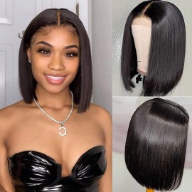 SUPERLOOK Short Bob Wigs Lace Front Wigs Human Hair Wigs for Black Women Bob Frontal Wigs Straight Hair Lace Closure Wigs 10inch
