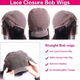SUPERLOOK Short Bob Wigs Straight Hair Lace Closure Wigs Human Hair Wigs for Black Women Bob Wigs 4x4 Lace Closure Wigs 12inch SUPERLOOK Short Bob Wigs Straight Hair Lace Closure Wigs Human Hair Wigs for Black Women Bob Wigs 4x4 Lace Closure Wigs 12inch