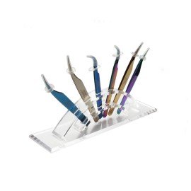 esowemsn 1PC 6 Holes Acrylic Tweezers Stand Holder Eyelash Extension Storage Rack Eyelash Tweezer Collecting Displaying Shelf Eyelashes Extension Supplies Accessories