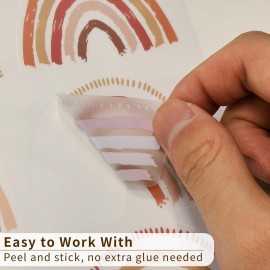 funlife 72 PCS Small Boho Rainbow Wall Decals Peel and Stick, Self Adhesive Colorful Rainbow Wall Sticker for Girls Bedroom Decor, Kids Nursery Room Decoration, 2.56 x 2.17