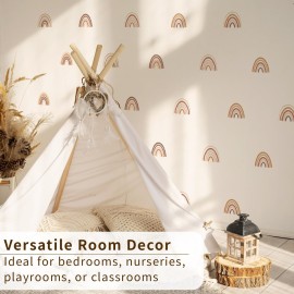 funlife 72 PCS Small Boho Rainbow Wall Decals Peel and Stick, Self Adhesive Colorful Rainbow Wall Sticker for Girls Bedroom Decor, Kids Nursery Room Decoration, 2.56 x 2.17