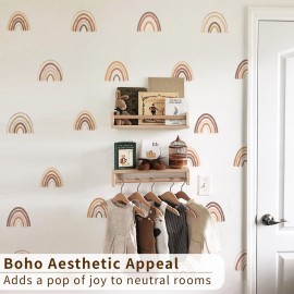 funlife 72 PCS Small Boho Rainbow Wall Decals Peel and Stick, Self Adhesive Colorful Rainbow Wall Sticker for Girls Bedroom Decor, Kids Nursery Room Decoration, 2.56 x 2.17