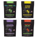 DAILY REMEDY Foot Soak Salts- Variety Pack of 4- Tea Tree Oil, Muscle Relief, Calming Lavender & Citrus Soak- For Foot Pain, Soreness, Athletes Foot, Odors, Calluses-Made In USA