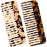 Fsmiling Wide Tooth Comb Large Detangling Comb Cellulose Detangler Comb for Women Thick Curly Wavy Wet Dry Hair 2 Pack,Tortoise shell