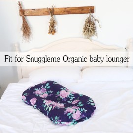 TANOFAR Baby Lounger Cover, Newborn Lounger Cover for Girls, Removable Nest Slipcover, Soft Comfortable, Machine Washable, Purple Flower