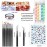 JOYJULY Nail Art Design Tools - 3D Decorations Kit with Brushes, Dotting Tools, Holographic Stickers, Nail Foil Tape, Rhinestones and Pick-Up Tweezers