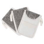 Linkidea 3 Pack Soap Saver Pouch, Flax Exfoliating Soap Bag Body Scrubber Exfoliator Sponge Holder Hanging Rope Bags for Bath or Shower