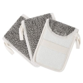 Linkidea 3 Pack Soap Saver Pouch, Flax Exfoliating Soap Bag Body Scrubber Exfoliator Sponge Holder Hanging Rope Bags for Bath or Shower