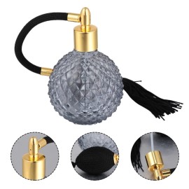 Topvane 100ml Crystal Perfume Bottle Long Spray Tassels Atomizer Pump Refillable Glass Bottles NO.1. (black)