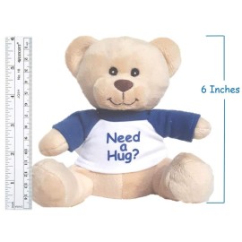Hug-a-BooBoo Super Cute and Cuddly 6 Inch Plush Mini Teddy Bear from with Need a Hug? Message T-Shirt. Great for Gift, Gift Basket