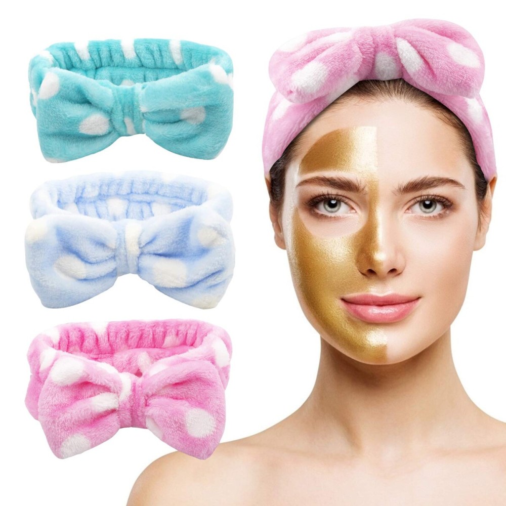 Araluky 3 Pack Bow Hair Band ,Soft Makeup Facial Dot Headband Women Girls Spa Microfiber Cute Turban Headband Bowknot Bow Skincare Terry Cloth Fuzzy Headbands for Washing Face Shower Bath Hair Band Araluky 3 Pack Bow Hair Band ,Soft Makeup Facial Dot Headband Women Girls Spa Microfiber Cute Turban Headband Bowknot Bow Skincare Terry Cloth Fuzzy Headbands for Washing Face Shower Bath Hair Band