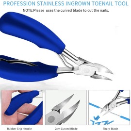 JTIEO 12PCS Toenail Clippers Heavy Duty Toenail Clippers for Thick Toenails Toe Nail Kit Toe Nail Clippers Podiatrist Toenail Clippers Ingrown Toenail Removal Kit Toenail Clipper (Blue) JTIEO 12PCS Toenail Clippers Heavy Duty Toenail Clippers for Thick Toenails Toe Nail Kit Toe Nail Clippers Podiatrist Toenail Clippers Ingrown Toenail Removal Kit Toenail Clipper (Blue)