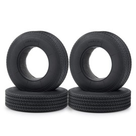RC-Hub 4pcs RC Rubber Tires 22mm Wheel Tires for 1/14 Tamiya Tractor Trucks Front Rear Wheel Rims