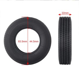 RC-Hub 4pcs RC Rubber Tires 22mm Wheel Tires for 1/14 Tamiya Tractor Trucks Front Rear Wheel Rims