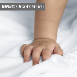 ELSVIN Set of 2 Hooded Baby Towels - White and Grey - Luxurious, Large and Super Absorbent - 30 x 30 Inch - Soft and Suitable for Infants, Toddlers and Kids - 400 GSM