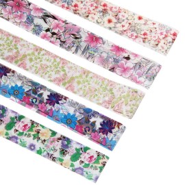 SILPECWEE 50 Sheets Cheetah Print Nail Foil Stickers Set Solid Color Laser Flower Design Nail Transfer Decals Starry Sky Star Manicure DIY Tools