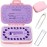 Baby Tooth Box Keepsake Box for Kids Teeth Storage Holder Baby Teeth Organizer Tooth Fairy Box with Baby Fetal Hair Container and Tweezer for Keeping The Child Memory (Purple-pink)