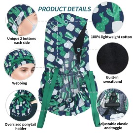 ABAMERICA Ponytail Scrub Caps for Women Surgical Caps Nurse Hat with Functional Ponytail Holder for Long Hair, Single or Satin-Lined ABAMERICA Ponytail Scrub Caps for Women Surgical Caps Nurse Hat with Functional Ponytail Holder for Long Hair, Single or Satin-Lined