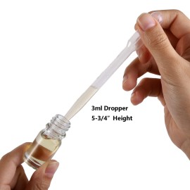 Jucoan 40 Pack 5ml Glass Essential Oil Roller Bottles with Stainless Steel Roller Ball, Leakproof Refillable Glass Roll-on Bottles for Travel Perfume Sample, 5 Droppers