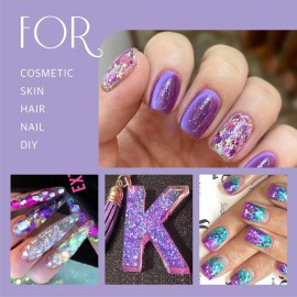 GABOX 8-Jar Mermaid Purple Glitter Set, Holographic Fine Powder & 1mm & 2mm & 3mm Sequins Flakes Set for Cosmetic - Nail - Resin, Iridescent Art Glitter for Body, Face, Eyes, Hair & Crafts GABOX 8-Jar Mermaid Purple Glitter Set, Holographic Fine Powder & 1mm & 2mm & 3mm Sequins Flakes Set for Cosmetic - Nail - Resin, Iridescent Art Glitter for Body, Face, Eyes, Hair & Crafts