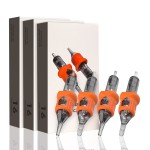 INKin Tattoo Cartridge Needles Assorted Mixed 80Pcs with Soft Silicone 12 Standard Round Shaders 3RS 5RS 7RS 9RS 14RS 0.35mm Disposable Tattoo Needles with Safety Membrane for Tattoo Machine