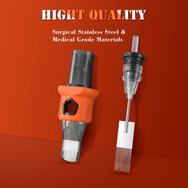 INKin Tattoo Cartridge Needles Assorted Mixed 80Pcs with Soft Silicone 12 Standard Round Shaders 3RS 5RS 7RS 9RS 14RS 0.35mm Disposable Tattoo Needles with Safety Membrane for Tattoo Machine INKin Tattoo Cartridge Needles Assorted Mixed 80Pcs with Soft Silicone 12 Standard Round Shaders 3RS 5RS 7RS 9RS 14RS 0.35mm Disposable Tattoo Needles with Safety Membrane for Tattoo Machine