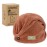 myHomeBody Hair Towel Wrap, Luxury Quick Drying Turban, Ultra Soft Absorbent Charcoal Fiber Cap, with Coconut Shell Button - Cinnamon