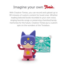 Tonies Superhero Creative Audio Character - Record and Upload up to 90 Minutes of Your Own Stories and Songs - Pink/Purple