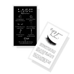Lash Extension Aftercare Instructions Cards | 50 Pack | Double Sided Size 3.5 x 2 inches After Care (2-3 Week Fillers) | Black and White Sided Design
