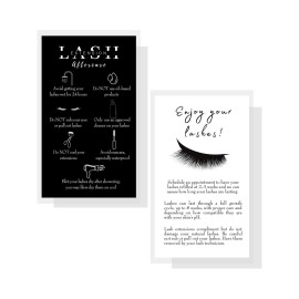 Lash Extension Aftercare Instructions Cards | 50 Pack | Double Sided Size 3.5 x 2 inches After Care (2-3 Week Fillers) | Black and White Sided Design Lash Extension Aftercare Instructions Cards | 50 Pack | Double Sided Size 3.5 x 2 inches After Care (2-3 Week Fillers) | Black and White Sided Design