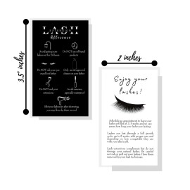 Lash Extension Aftercare Instructions Cards | 50 Pack | Double Sided Size 3.5 x 2 inches After Care (2-3 Week Fillers) | Black and White Sided Design Lash Extension Aftercare Instructions Cards | 50 Pack | Double Sided Size 3.5 x 2 inches After Care (2-3 Week Fillers) | Black and White Sided Design