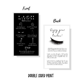 Lash Extension Aftercare Instructions Cards | 50 Pack | Double Sided Size 3.5 x 2 inches After Care (2-3 Week Fillers) | Black and White Sided Design Lash Extension Aftercare Instructions Cards | 50 Pack | Double Sided Size 3.5 x 2 inches After Care (2-3 Week Fillers) | Black and White Sided Design
