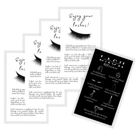 Lash Extension Aftercare Instructions Cards | 50 Pack | Double Sided Size 3.5 x 2 inches After Care (2-3 Week Fillers) | Black and White Sided Design Lash Extension Aftercare Instructions Cards | 50 Pack | Double Sided Size 3.5 x 2 inches After Care (2-3 Week Fillers) | Black and White Sided Design