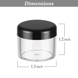 40PCS Plastic Cosmetic Containers Transparent storage tank with screw cap Storage Jars be used for Clay, Liquid,Sample 20 ml/ 0.7 oz (black lid)