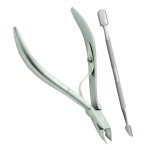 Cuticle Trimmer Extremely Sharp Cuticle Pusher Cuticle Nipper Scissors Stainless Steel Clippers Cutter Remover Pedicure Manicure Fingernail Toenails Tools (2 Pc Set) By Zeepk