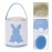 MONOBLANKS Easter Bunny Basket Bags, Rabbit Bucket Tote for Easter Egg Hunts Decorations Candy Gifts Storage (Blue(wave))