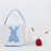 MONOBLANKS Easter Bunny Basket Bags, Rabbit Bucket Tote for Easter Egg Hunts Decorations Candy Gifts Storage (Blue(wave))