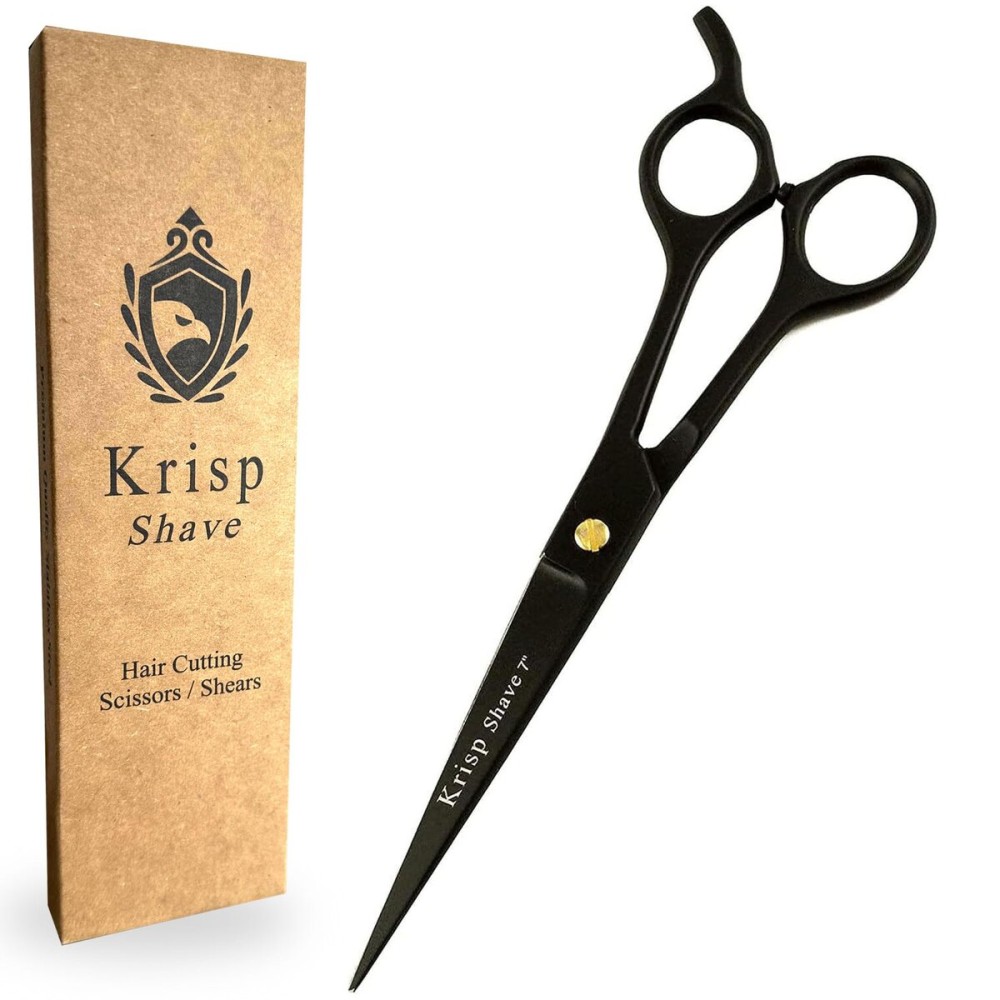 Professional Hair Cutting Scissors - Krisp Shave Japanese Stainless Steel Salon Barber Scissor (7 Inch) - Shears for Men\'s Beard Mustache Women Kids Pets Haircut All Purpose Shear, KSP-786 Professional Hair Cutting Scissors - Krisp Shave Japanese Stainless Steel Salon Barber Scissor (7 Inch) - Shears for Men\'s Beard Mustache Women Kids Pets Haircut All Purpose Shear, KSP-786