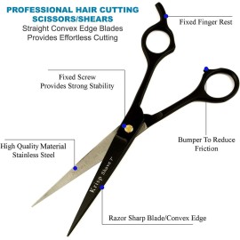 Professional Hair Cutting Scissors - Krisp Shave Japanese Stainless Steel Salon Barber Scissor (7 Inch) - Shears for Men\'s Beard Mustache Women Kids Pets Haircut All Purpose Shear, KSP-786 Professional Hair Cutting Scissors - Krisp Shave Japanese Stainless Steel Salon Barber Scissor (7 Inch) - Shears for Men\'s Beard Mustache Women Kids Pets Haircut All Purpose Shear, KSP-786